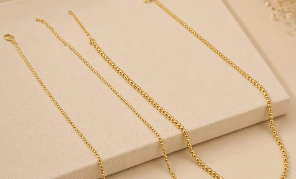 Colar Bolinha — corrente de esferas banhada a ouro 18K